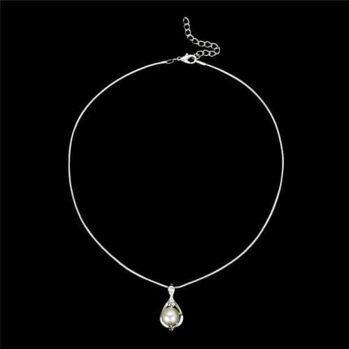 Necklace Pearl Pendant Dazzling Wedding Party Charm Crystal Chain Fashion Women Exquisite