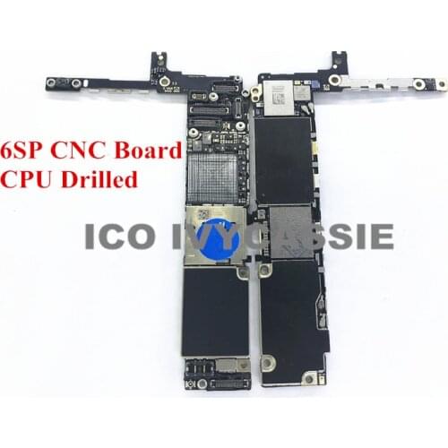 For iPhone 6sp 6S Plus CNC Board Drilled With CPU 16/64/128GB iCloud Locked Motherboard Remove CPU Swap Mainboard Logic Board