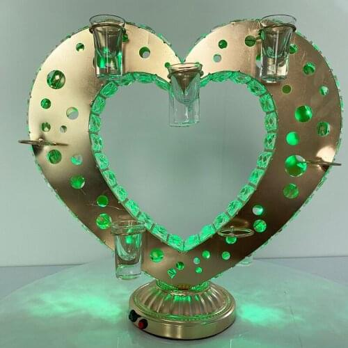 Portable acrylic led display heart stand for Night Club Lounge Bar Party