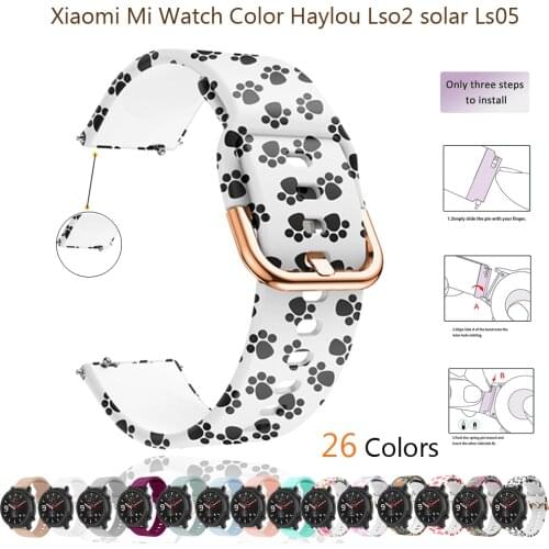 Silicone Strap for Xiaomi mi watch color Wristbelts Replacement Bracelets for xiaomi haylou solar Ls05/Ls02 20/22mm Watch bands