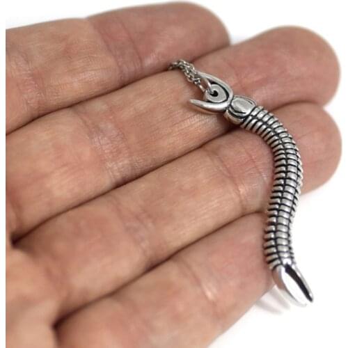 Scorpion Centipede Necklace, Arthropod Pendant, Myriapoda Charm, Animal Jewelry