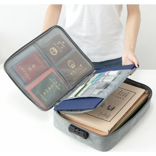 Document Storage Bag Extra Large Capacity Travel Zip Bags Cable Organizer Account Passport Storages Important Pouch Items For