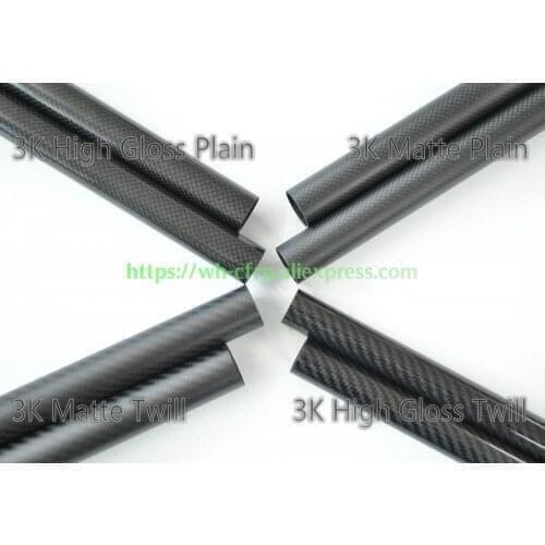 OD 19mm X ID 15mm X 16mm x 17mm Length 500mm Carbon Fiber Tube (Roll Wrapped), with 100% full carbon 19*15 | 19*16 | 19*17