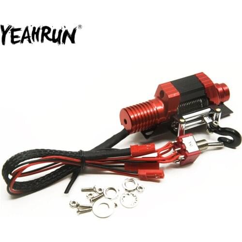 YEAHRUN RC Car Metal Steel Wired Automatic Simulated Winch Kit for 1/10 Axial SCX10 RC Crawler Truck Climbing Car Parts