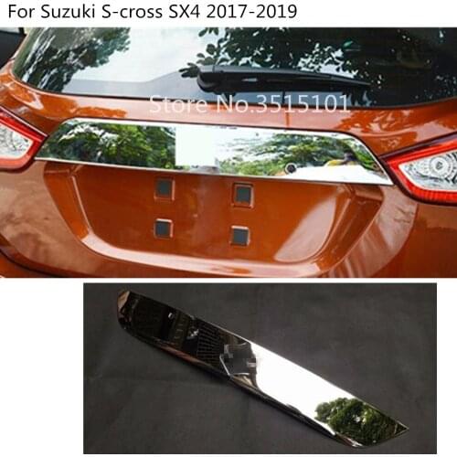 Stainless Steel Rear Door License Tailgate Bumper Frame Plate Trim Lamp Trunk Hood For Suzuki S-Cross SX4 2017 2018 2019 2020