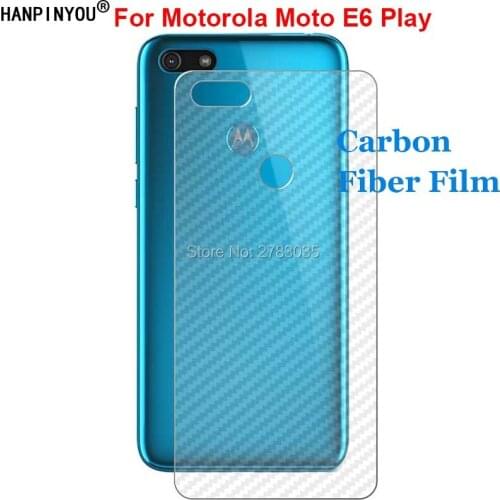 For Motorola Moto E6 Play E6Play 5.5" Durable 3D Anti-fingerprint Carbon Fiber Back Film Screen Protector (Not Tempered Glass)