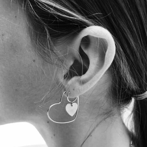 Women Sweet Heart Hoop Earrings Party Charm Jewelry Wedding Earring