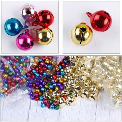 10/100pcs Small Jingle Bells Loose Beads Iron Pendant Hanging DIY Bracelet Braided For Christmas Xmas Tree Bells Ornaments Decor