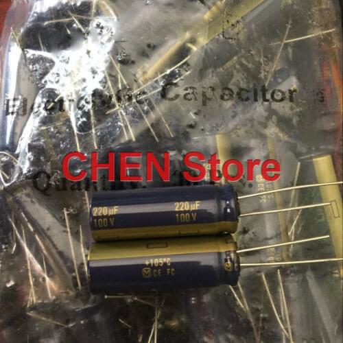 10PCS matsushita capacitor FC 100V220UF 12X35MM ultra low internal resistance Electrolytic Capacitor ce fc 220uf 100v Gold word