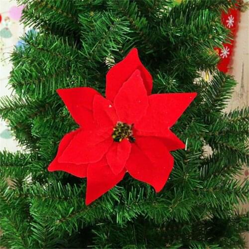 2020 Navidad 10PCS Artificial Flowers Christmas Decorations for Home Christmas Tree Ornaments Xmas Tree New Year Decor