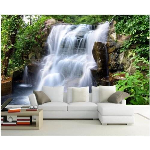 3d wallpaper custom photo mural on the wall Modern sofa Mountain waterfall scenery home decor wall paper for living room