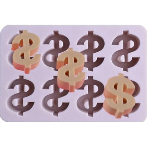 3D DIY US Dollar Symbol Money Sign Mold Silicone Currency Symbol Fondant Mold Chocolate Baking Cake Molds Candy Candle Soap Mold