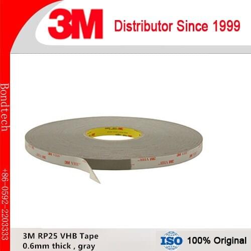 3M VHB acrylic tape RP25/ 3M VHB gray tape with 0.6mm thick, 10mmX33M/roll ,1roll/Lot