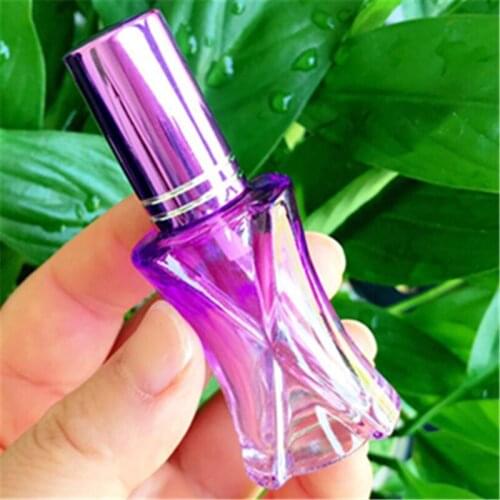 8ml Color Spray Perfume Empty Bottle New Waist Cross Pattern Color Spray Glass Bottle 100PCS/LOT