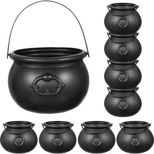 Toyvian 9PCS Black Cauldron Candy Bucket Kettle Party Favors Supplies Decoration