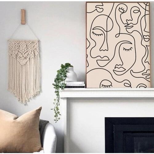 Abstract Posters Single Line Woman Face Canvas Painting Minimalism Wall Art Print Pictures For Living Room Home Decoration