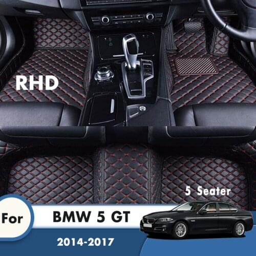 RHD Car Floor Mats For BMW 5 GT 5 Seater 2017 2016 2015 2014 Carpet Rugs Foot Liners Automobiles Parts Accessories Interior