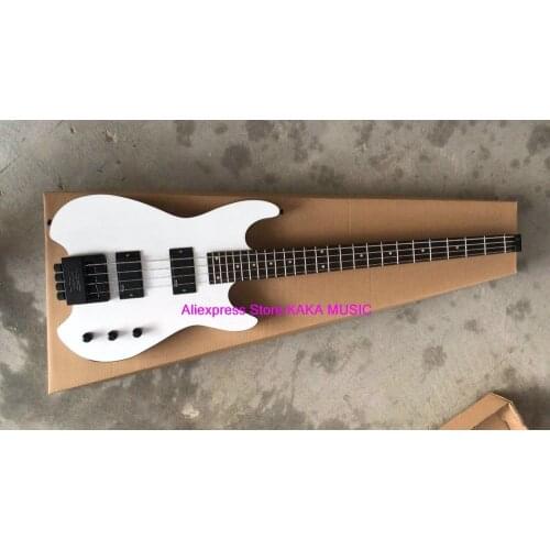 White No Head Electric Bass 4 Strings Headless Bass Guitars From China