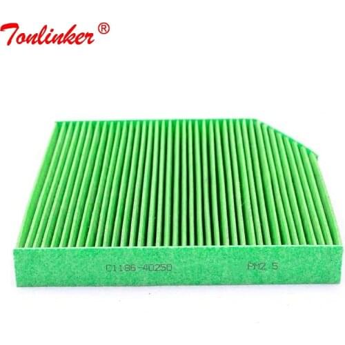 Car Cabin Filter C1186-40250 For Haval H2 1.5T 1.5TAWD Engine GW4G15B 2014-2020th Model Green Polyphenol+Activated Carbon Filter