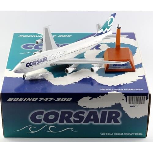 1:200 Alloy Collectible Plane Gift JC Wings LH2040 Corsair Boeing B747-300 Diecast Aircraft Jet Model F-GSEA With Stand