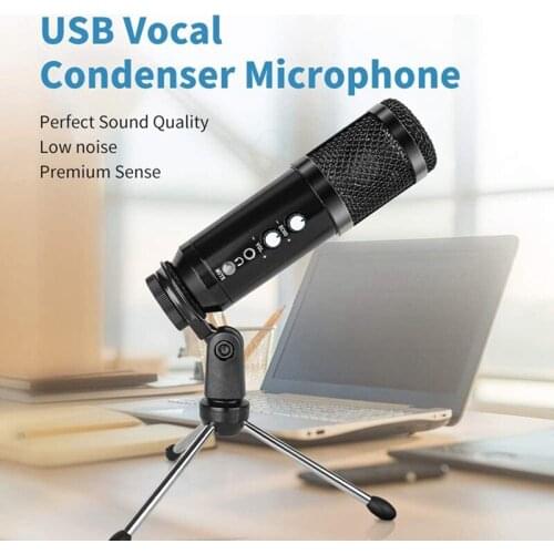USB Condenser Microphone with Tripod Professional Microphone for Computer Laptop Karaoke Tik Tok YouTube Desktop Mic
