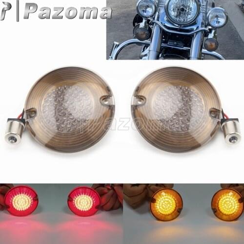 Motorcycle 3 1/4" Waterproof 1156 Bullet Turn Signal Amber LED Inserts For Harley Road King Softail Deluxe Ultra Classic Electra