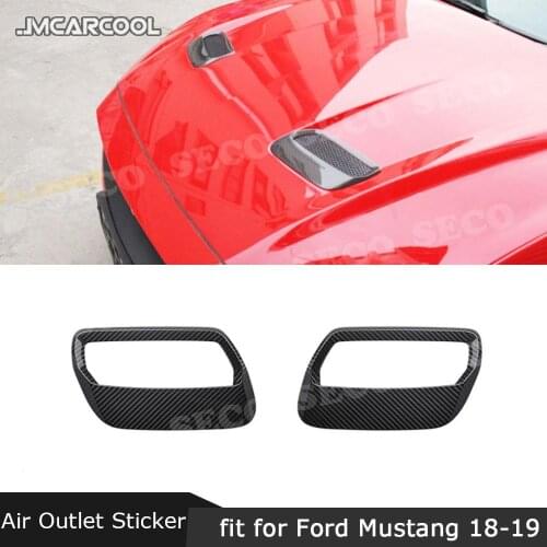 Carbon Fiber Front Bumper Engine Hood Air Outlet Decoration Sticker For Ford Mustang 2018 2019 2020