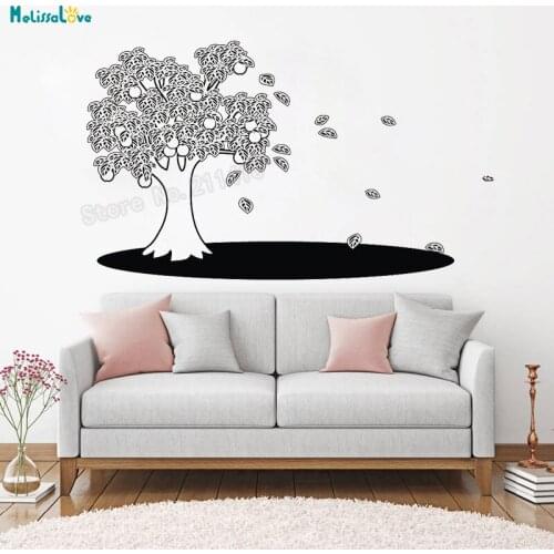Fruit Tree Wall Sticker Dark Apple Tree Vinyl Decals Home Decor For Living Room Bedroom Self-adhesive Unique Art Murals YT490