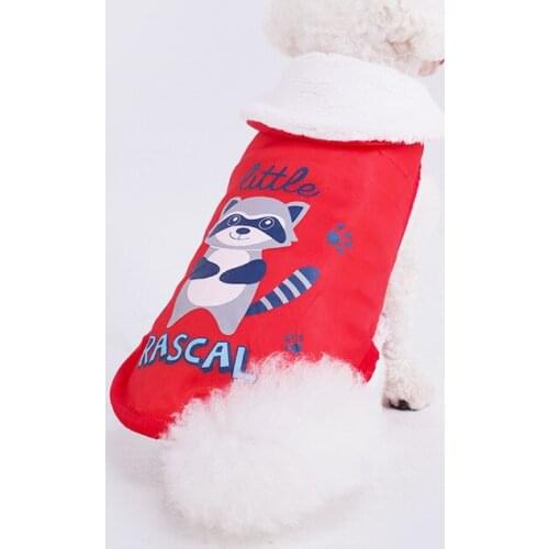 Dog Clothes Animal Print Plus Velvet Warm Winter Pet Clothes Jacket Cotton