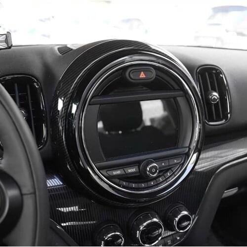 Carbon Fiber Pattern Car Interior Instrument Central Center Control Panel Cover Trim Frame for MINI Cooper Countryman F60