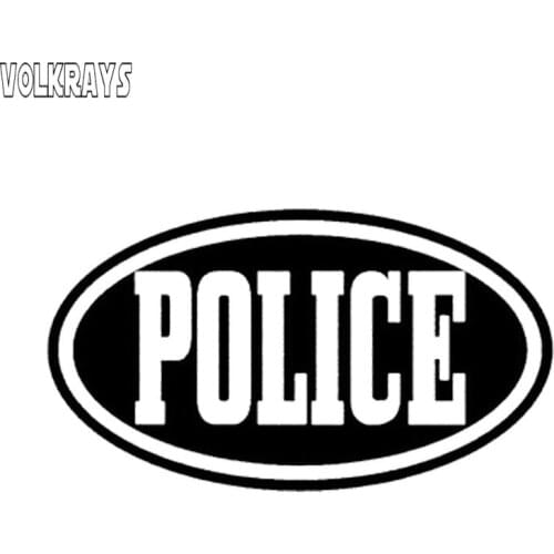 Volkrays Personalized Police Funny Vinyl Stylish Car Stickers Waterproof Sunscreen Creative Decal Accessories PVC,13cm*7cm