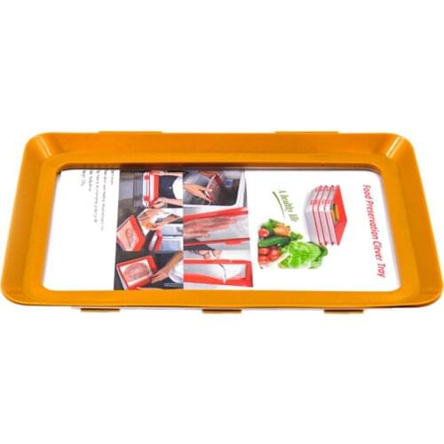Plastic Keeping Fresh Refrigerator Food Storage Plates Food Preservation Tray for Household Kitchen Convenient Part