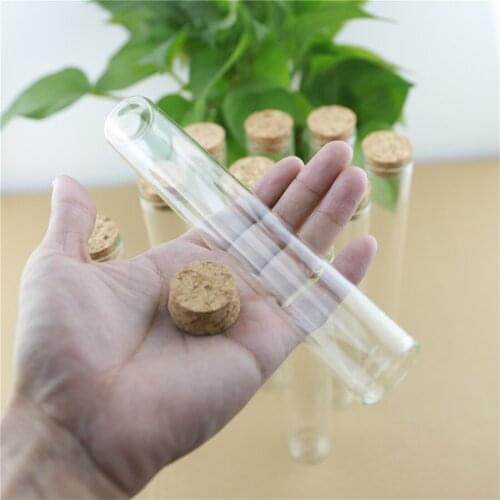 12pcs/lot 30*180mm100ml Cork Stopper Mini Glass Bottle Spicy Storage Bottle Container Glass Jars Vials DIY Craft