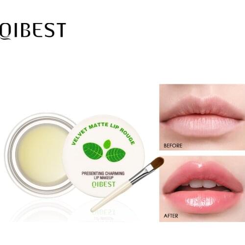 QIBEST 3.5g Crystal Lip Balm Moisturize Hygienic Lipstick Relieve Dryness Protect Lip Care Anti-Cracking Lip Gloss With Brush
