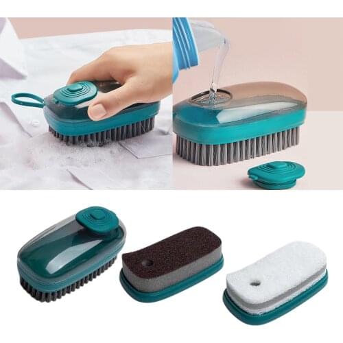 Soap Dispensing Dish Brush Scrub Brush with Soap Dispenser Kitchen for Pot Kitchen Sink Bathroom Countertop Cleaning