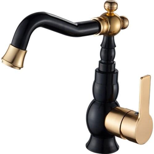 Bathroom Faucet Luxury Space Aluminium Basin Faucet Wash Sink Tap Single Handle Hot and Cold Water Mixer Tap Kitchen Faucet Tool