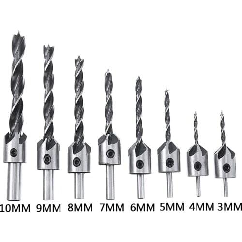 9pcs 3-10mm Tapered Drill Countersink Drill Bits Wood Drilling Pilot Holes Carpentry Reamer Woodworking Chamfer Drill Bits
