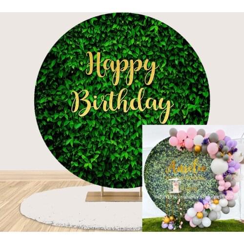 Grass Floor Round Backdrop Birthday Wedding Custom Background Party Decor Circle Arch Stand Photocall Props Photostudio Banner