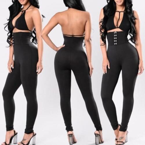 2021 Fashion Women High Waist Stretch Skinny Pencil Pants Sexy Sports Gym Running Fitness Leggings Long Pants Leggings Black