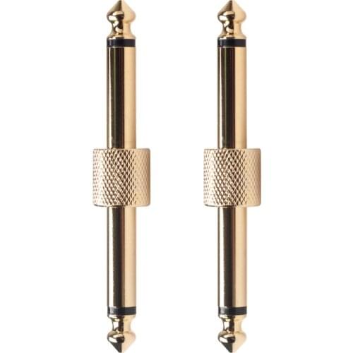 1/4 Inch Guitar Effect Pedal Straight Connector 2 Packs 1/4 Inch (6.35mm) Noise Reduction Guitar Effect Plug