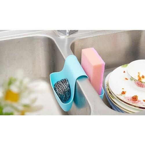 1pc Harmless Healthy Double Sink Sided Kitchen Sink Sponge Holder Bag Drain Dish Cloths bathroom Faucets Basket
