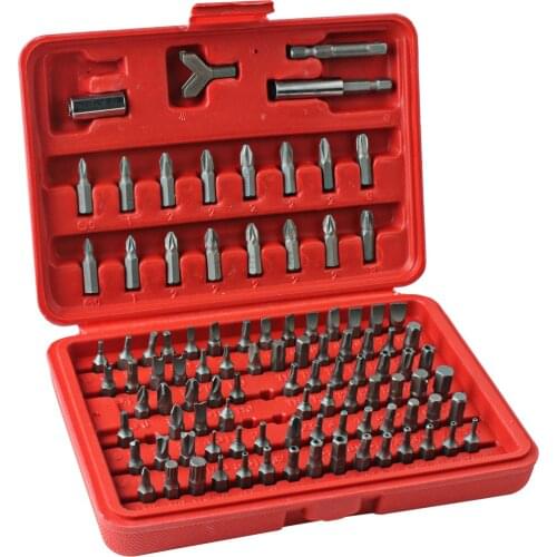 100pcs/lot Chrome Vanadium CR-V Steel Security Screwdriver Tamperproof Torx Hex Bit Set W/ Case
