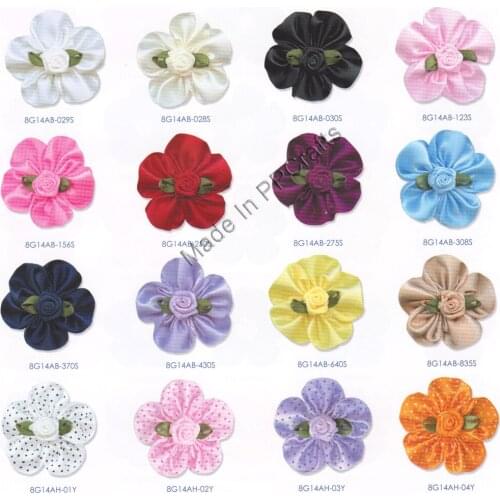 35MM Satin Double /Dots/Organza Ribbon Petaled Bow With Rose For Packing Cloth Hairbow DIY Crafts 200pcs Free Shipping