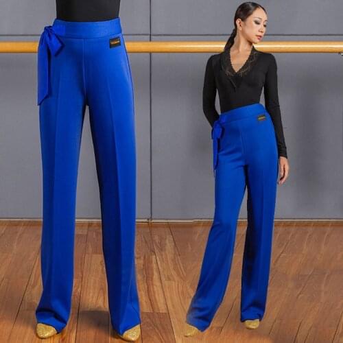 Ballroom Dance Wide-Leg Pants For Women Jitterbug Latin Dance Tousers Ballroom Practice Competition Wear Waltz Clothes DNV14862