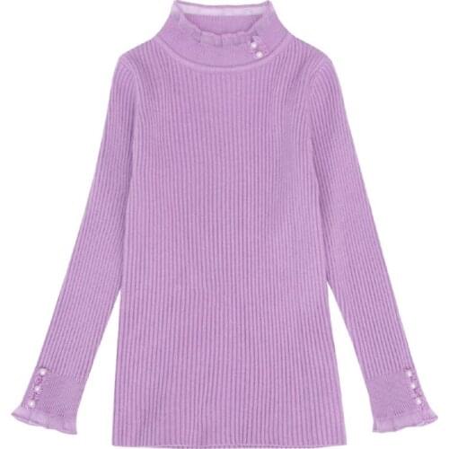 Basic Pearl Sweaters Age For 3 - 14 Years Teenage Girls Long Sleeve Knit Tops 2021 New Arrival Fall Winter Children Warm Clothes