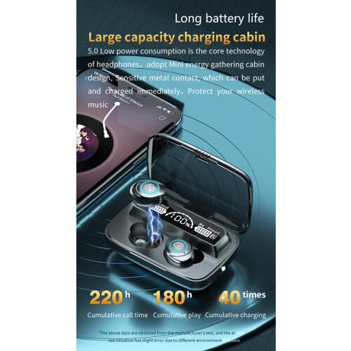 M17 True Wireless Earbuds Bluetooth Headphones Touch Control with Charging Case TWS Stereo Earphones in-Ear for Sports