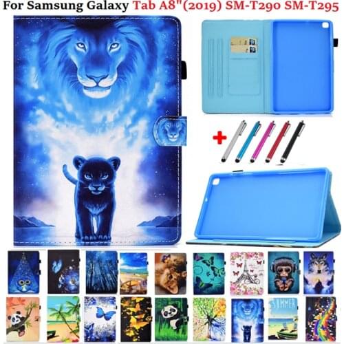 Tablet Case for Samusng Galaxy Tab A 8 2019 SM-T290 SM-T295 Kawaii Panda Cat Stand for Funda Samsung Galaxy Tab A 2019 Cover 8.0