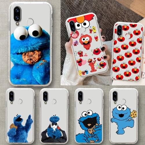 COOKIE MONSTER Phone Case For Huawei Honor 6 7 8 9 10 10i 20 A C X Lite Pro Play transparent silicone coque soft Etui painting