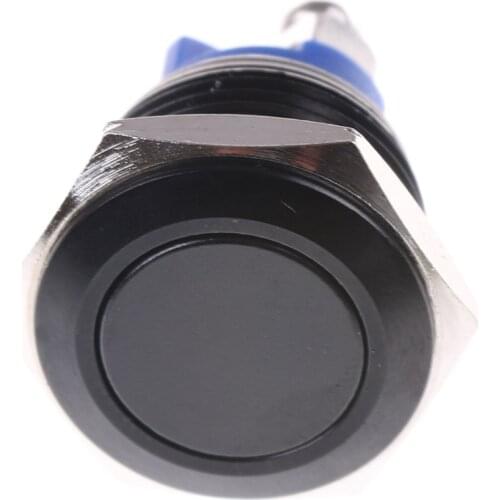 Black Stainless Steel Waterproof Push Button 1NO Self-Reset Press Button Momentary Doorbell Switch For Arcade Game Machine