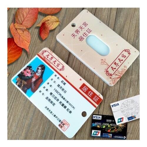 Anime Tian Guan Ci Fu Xie Lian Hua Cheng Cards Holder Bus Pass Cortex Business Card Case Keychain Bags Pendant Gifts Cosplay